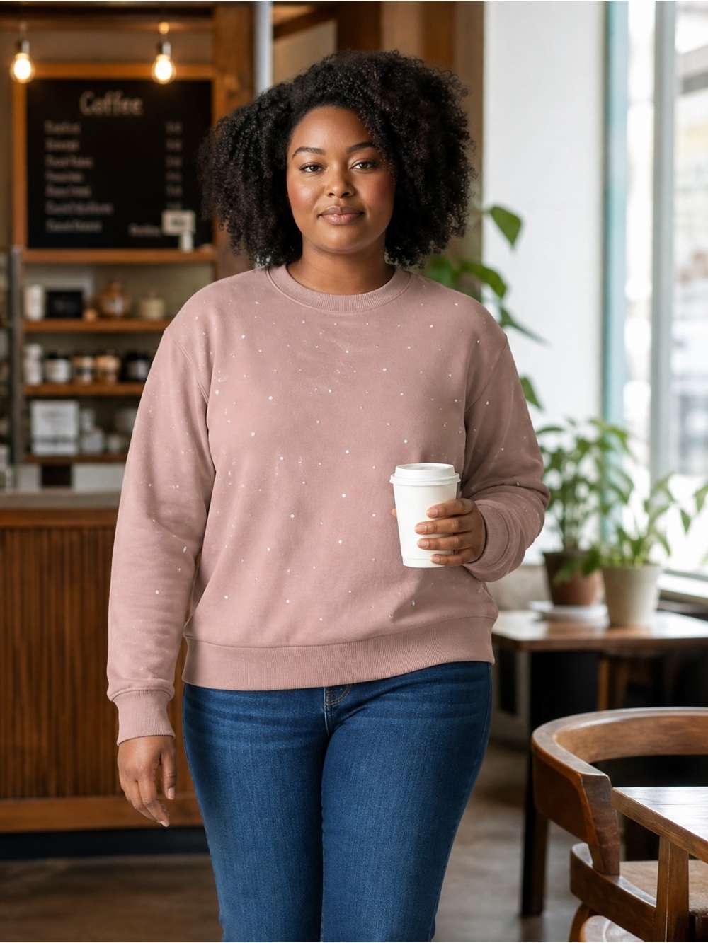 a new day Marv color Crew Neck Sweater with diamond Accents (bling)